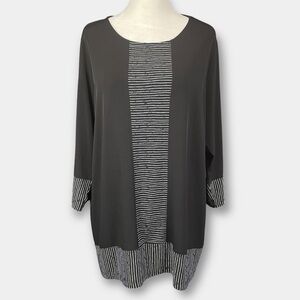 NEW CJ Banks Tunic Stripe Black White Size 1X